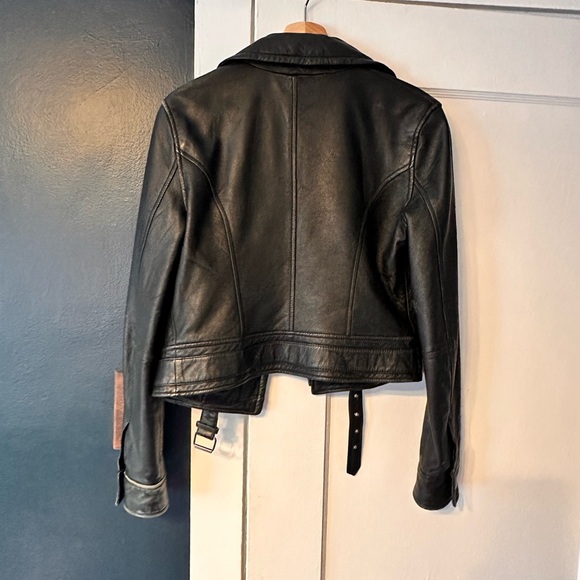 Vintage Express  genuine leather moto jacket fits small - Picture 2 of 10